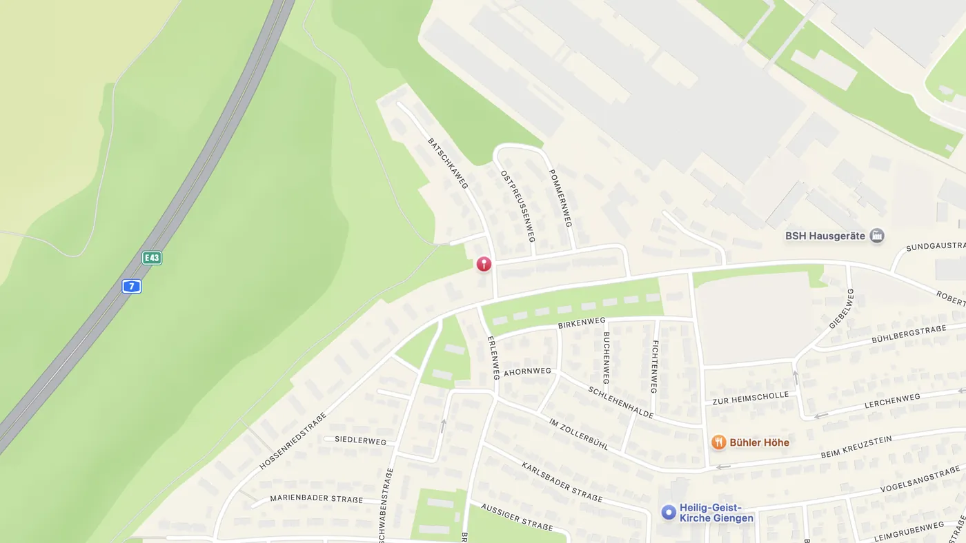 Lageplan: PKW & Anhängerdepot, Batschkaweg 3, 89537 Giengen an der Brenz
